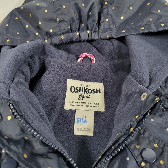 Child's 2T hooded jacket Oshkosh Bgosh Black and Gold - Picture 4 of 9